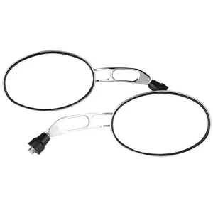 ˜2Pcs Motorcycle Modified Round Rearview Mirror Chrome Rear View Side Mirrors - Picture 1 of 7