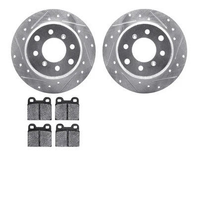 For Alfa Romeo Spider 75-94 Drilled & Slotted Rear Brake Kit w Semi-Metalic Pads — 第 1/2 张图片
