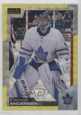 2020-21 O-Pee-Chee Platinum Neon Yellow Surge Frederik Andersen #46 - Image 1 of 2