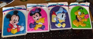 Puzzle plastica 3D Disney Topolino e Minnie 1984 vintage Fisher-Price lotto - Foto 1 di 2