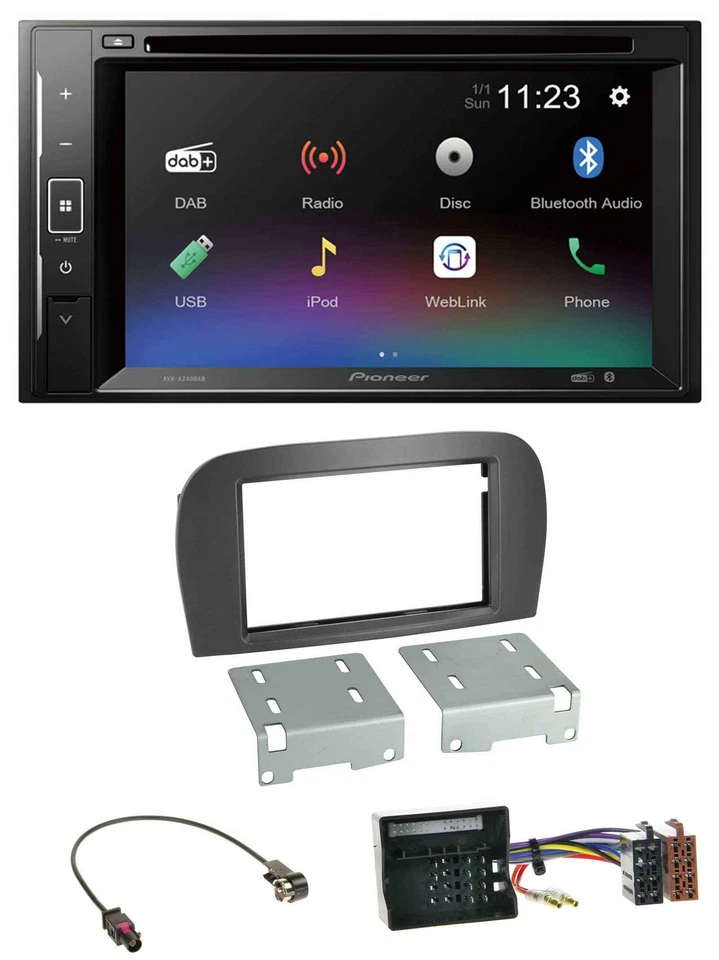 Pioneer Bluetooth MP3 USB 2DIN DAB DVD Autoradio für Mercedes SL-Klasse R230 200 - Bild 1 von 4
