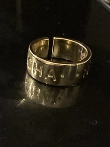 Chanel Vintage Fashion Ring Stamped Adjustable Goldtone Wide Band - Picture 1 of 8