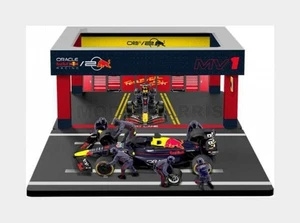 BURAGO 18-38453-V RED BULL - F1 RB19 DIORAMA GARAGE PIT-STOP TEAM ORACLE RED BUL - Foto 1 di 2