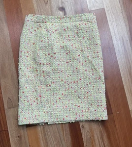 J CREW DAMENGRÖSSE 4 GELB MEHRFARBIG TWEED NO 2 BLEISTIFT-BOUCLE-ROCK - Bild 1 von 12