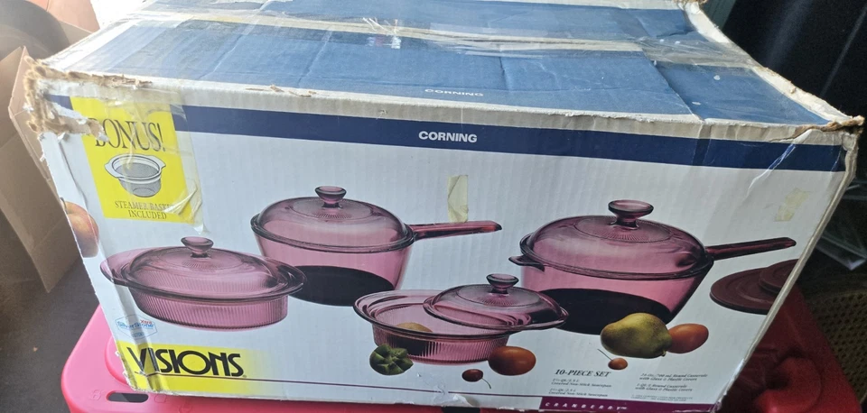  Juego de 10 piezas Corning Visions Arándano 6018606 Nuevo de Lote Antiguo Caja Dañada 1994  Foto 1 de 4