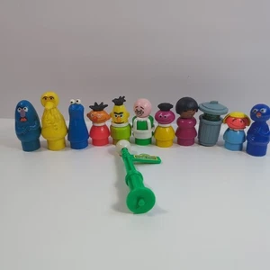 12Vtg Fisher Price Little People Sesame Street Franklin Herry Dawn Cookie Cooper - Picture 1 of 11