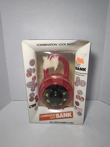 Vintage Magnif Combination Lock Bank No. 3700-M Red Old Stock Toy Coin Bank USA - Picture 1 of 6
