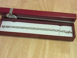 14K Solid White Gold 1 TCW Genuine Diamond Tennis Bracelet 15.6 grams - Picture 1 of 5