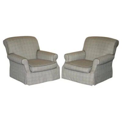 PAIR OF STUNNING EXTRA LARGE RALPH LAUREN ARMCHAIRS IN SCOTTISH TARTAN FABRIC - Image 1 of 4