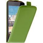 Faux leather cover for HTC Desire 728 Flip Case Green +2 Protector