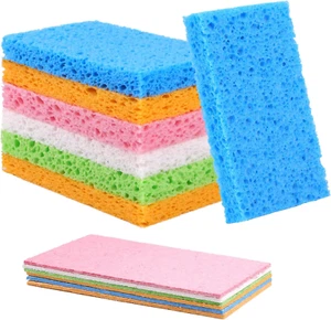 Paquete de 12 esponjas de lavado, esponjas de limpieza de celulosa natural, sin arañazos para - Imagen 1 de 7