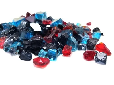 Black Red Blue Blend Reflective Fireglass - Fireplace & Fire Pit Glass Crystals - Image 1 of 4