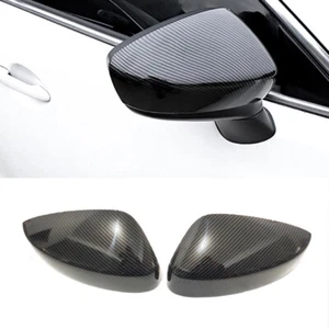 2x Para Mazda 2 2017-2020 LH RH Espejo Retrovisor Fibra de Carbono Negro ABS Cubierta Borde - Imagen 1 de 3