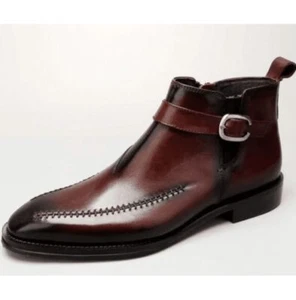Neue handgefertigte Echtleder Jodhpur Stil Reißverschluss Stiefel für Männer - Bild 1 von 3