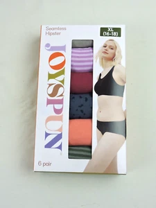 Paquete de 6 bragas hipster sin costuras para mujer Joyspun talla XL 16-18 - Imagen 1 de 2