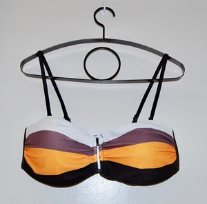 New Blibea Women's Brown Striped Twist 2pc Bikini Swimsuit  sz XL - Picture 1 of 14