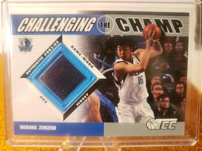 Wang ZhiZhi Topps TCC 2001-02 "Challenging The Champ" Game Worn Jersey Card RARE - Image 1 of 2