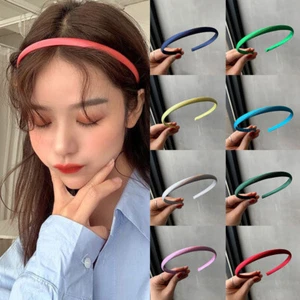 For Girl Women Hair Accessories Satin Covered Head Hoop Non-slip Thin Hair Hoop - Picture 1 of 33