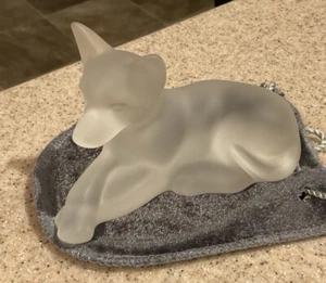 Lenox “Dog (German Shepard)” Figurine Fine Crystal Frosted Art Glass Germany - Picture 1 of 2