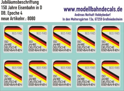 H0 Jubiläums-Signet 150 Jahre Deutsche Bahn - Logo neu TOP Decals, 087-8080