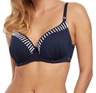 Fantasie San Remo Bikini Top Ink Blue White Size 36F Underwired Moulded 6500 New
