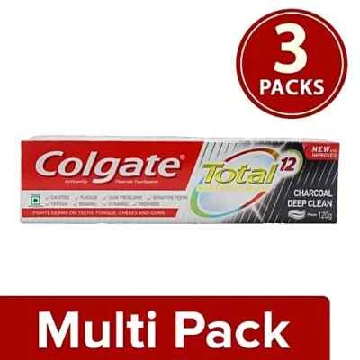 Colgate Toothpaste - Total, Charcoal, Anticavity, 3x120 g (Multipack) - Image 1 of 3