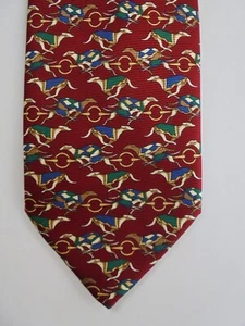 GREYHOUND NECK TIE SILK HARDY AMIES ITALY - Picture 1 of 3