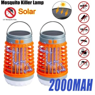 2x Insektenfalle UV Mückenlampe Insektenvernichter Solar Fliegenfänger Camping - Bild 1 von 4