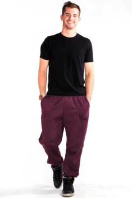 NEW MENS FLEECE 3 POCKET SWEATPANTS GYM SPORTS WORKOUT SWEAT PANTS S-5XL - Image 1 of 4