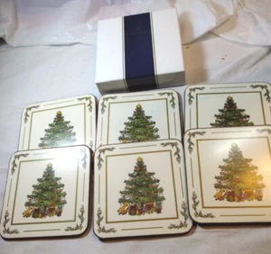 Pimpernel Set Of 6 Coasters Original Box Christmas Themed - Picture 1 of 11