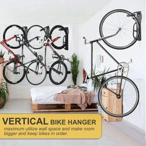4x Wall Mounted Bike Storage Hooks Garage Bicycle Rack Steel Hanger Holder Stand - Picture 1 of 7