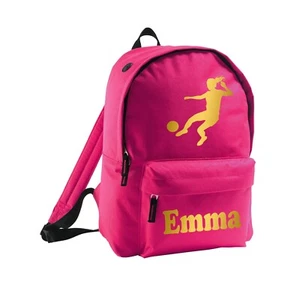 Mochila Bolso Personalizado Niños Fútbol Niñas Añadir Cualquier Nombre Fútbol Imagen Dorada - Imagen 1 de 6