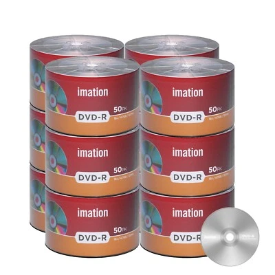 600 Pack Imation DVD-R 16X 4.7GB/120Min Branded Logo Blank Media Recordable Disc - Image 1 of 3