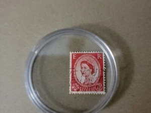 E R Wilding Queen Elizabeth II Postage Stamp Orange 2 1/2 D (B) - Picture 1 of 3