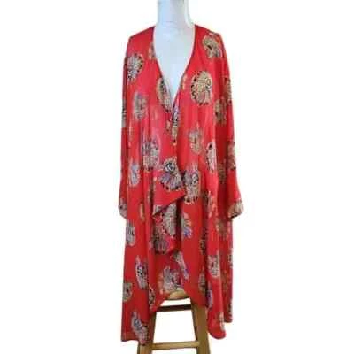 Giddy Up Glamour S/M Kimono Cardigan skull head dress Cowboy Southwest Print - Image 1 of 4