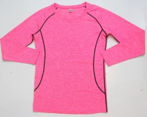 Small Cascade Sport Pink Crewneck T-Shirt Top Women's Long Sleeve Polyester V29 - Picture 1 of 5
