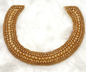 Vintage 1950s 1960s Handmade Faux Pearl Beaded Chocker Collar Madmen Japan Made