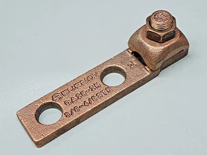 BURNDY QA282N Mechanical Terminal Lug Copper 1/2 in, 3/0AWG-4/0 AWG, STR, 2-Hole - Picture 1 of 10