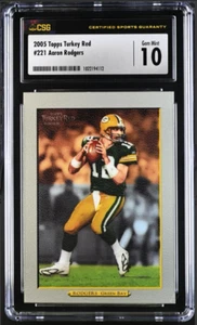 2005 Topps Turkey Red AARON RODGERS #221 Rookie RC CGC 10 Packers NFL Legend - Picture 1 of 2