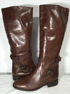 SJP SARAH JESSICA PARKER KELLY TALL LEATHER RIDING BOOTS BROWN SIZE 7 NEW! $595 - Picture 1 of 11