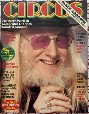 Circus Magazine Mar 1974 Black Sabbath YES Johnny Winter Poster-Keith Emerson - Image 1 of 4