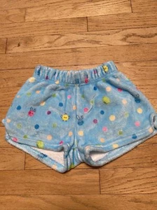 Iscream Plush Fuzzy Lounge Pajama Shorts Blue Easter Dots Size Small 6-8 - Picture 1 of 4