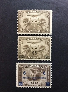 BroadviewStamps BOB sale. Air mail #C1, 3-4 MOGH F-VF.  CV$80 - Picture 1 of 2