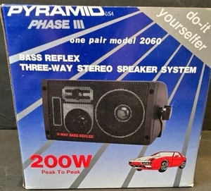 2 Nuevos Altavoces Pyramid 200 Watt Modelo 2060 Automóvil con Soportes y Cableado - Imagen 1 de 9