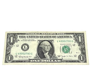 U.S. 1963B $1 FEDERAL RESERVE NOTE,  S/N L 49902783 G (#461) - Picture 1 of 2