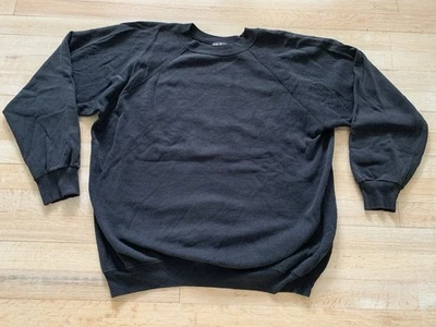 Sudadera vintage para mujer XL Hanes Her Way negra cuello redondo en blanco EE. UU. Foto 1 de 3