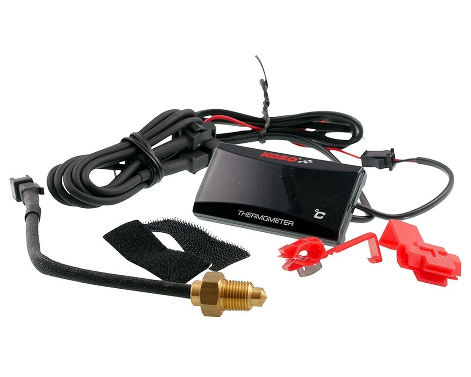 KOSO Thermometer digital SUPER SLIM schwarz/blau Öl- & Wassertemperaturanzeige - Bild 1 von 4