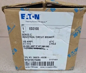 Eaton ED3100 65K 240 volt 100 amp 3 pole molded case circuit breaker NOS - Picture 1 of 2
