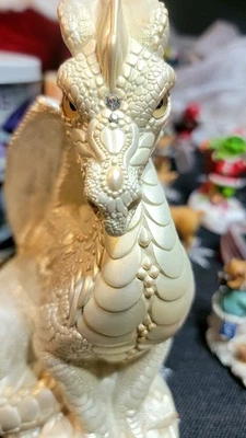 *NUEVO* Estatua de dragón masculino blanco perla ediciones Pèna Windstone 1986 Foto 1 de 4