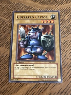 Vintage 1996 Yugioh TCG - Beaver Warrior/Guerrero Castor 1st Edition BIY-S005 - Image 1 of 2